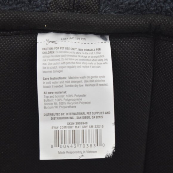 EveryYay Plush Dog Mat Bed Small 22"x15" Gray Crate Kennel Pad - Picture 6 of 6